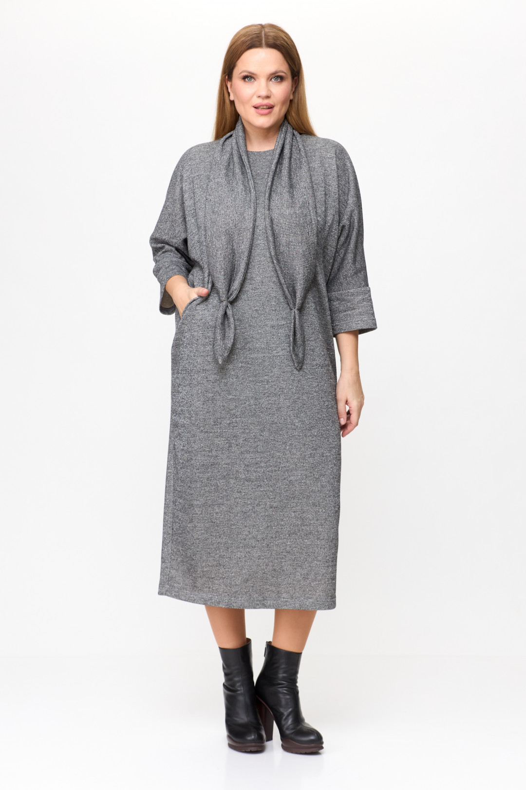 Платье Мишель Шик 2157 графит, блеск - фото 4