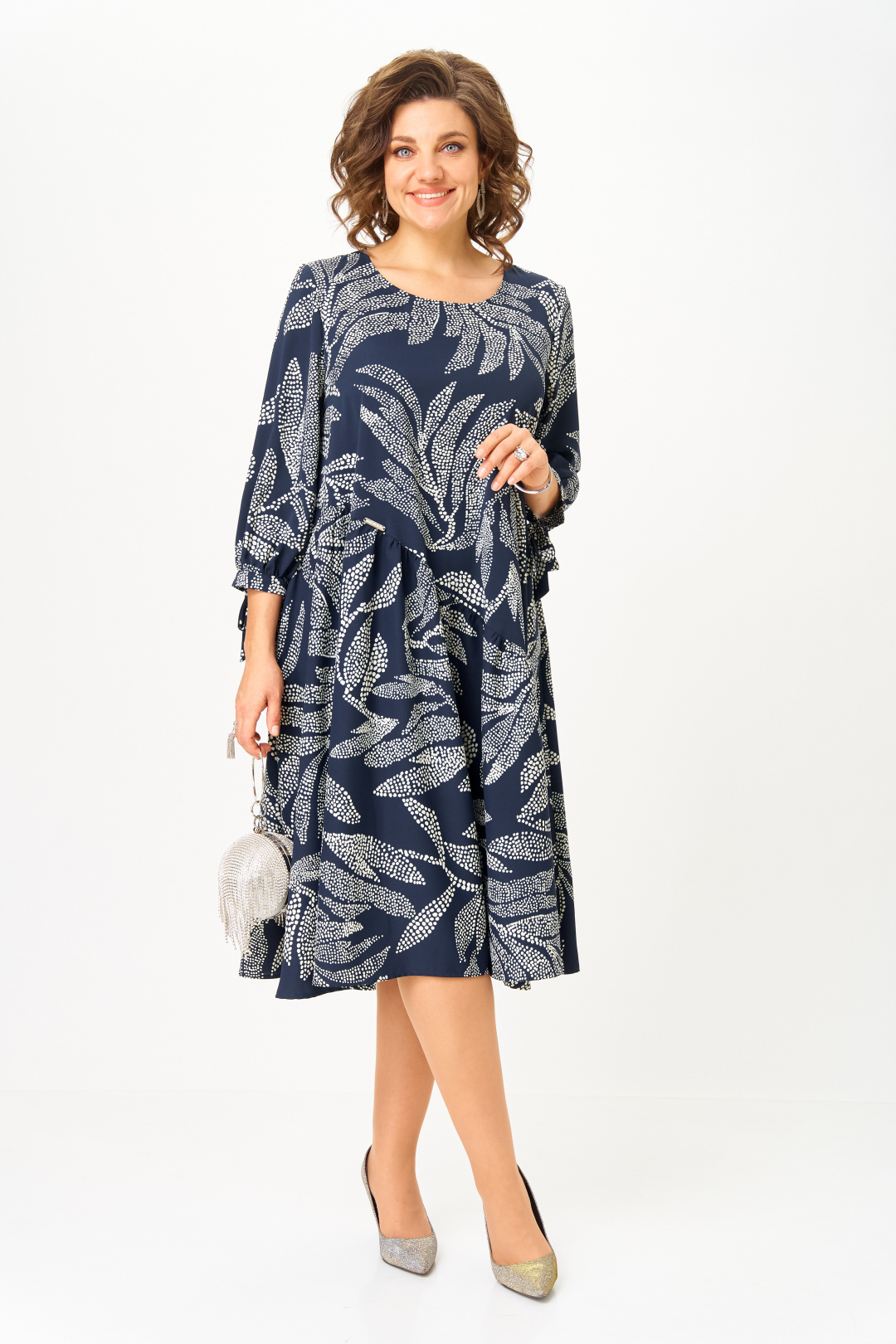 Платье Мишель Шик 2164/1 синий узор - фото 1