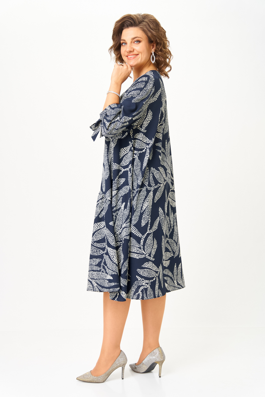 Платье Мишель Шик 2164/1 синий узор - фото 4