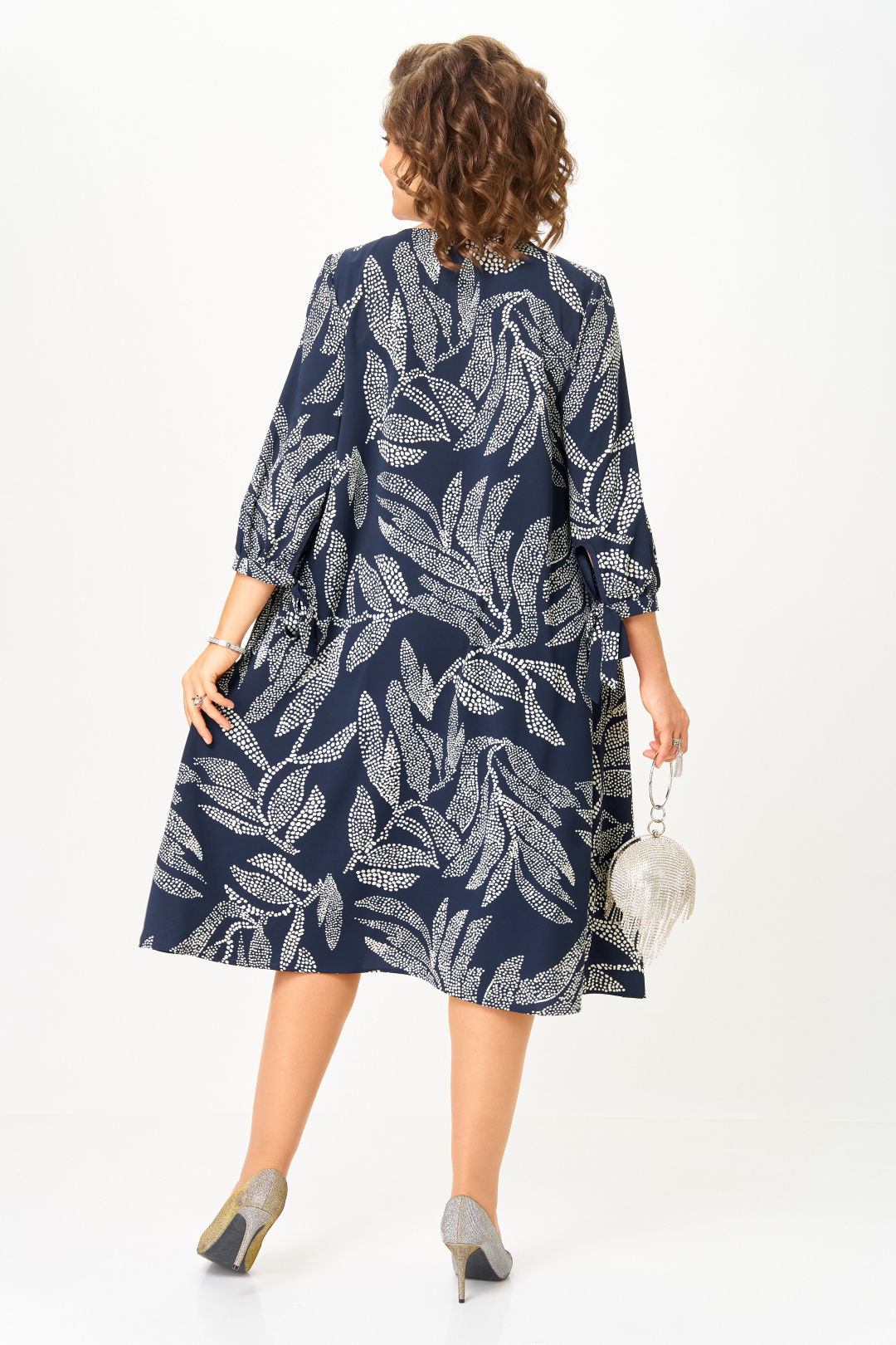 Платье Мишель Шик 2164/1 синий узор - фото 6