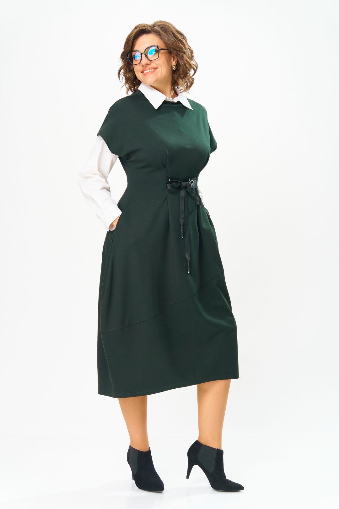 Платье Мишель Шик 2176 темная хвоя - фото 5