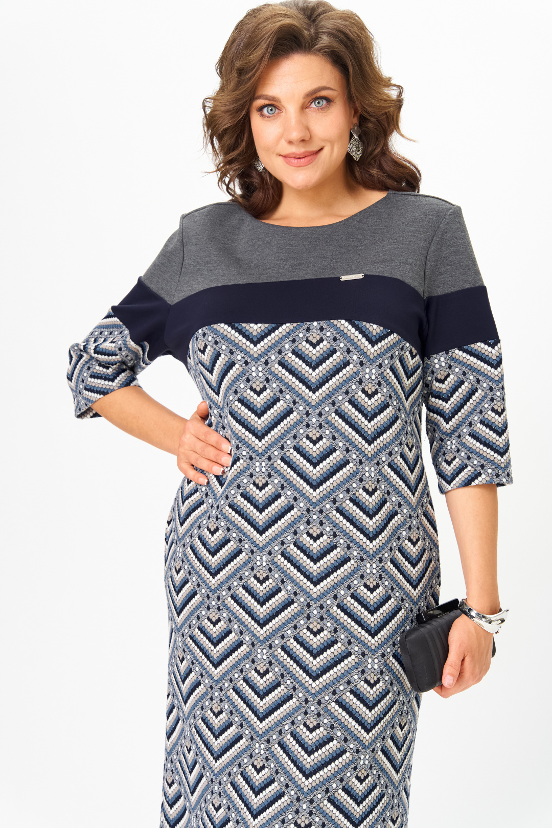 Платье Мишель Шик 2188 серый - фото 6