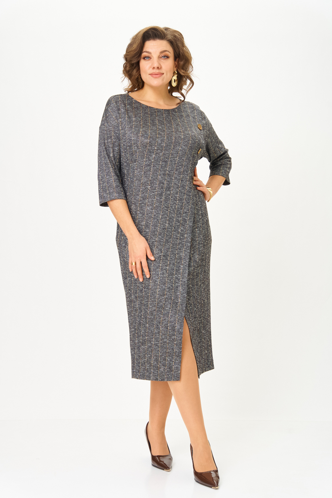 Платье Мишель Шик 2190 серая елочка - фото 1