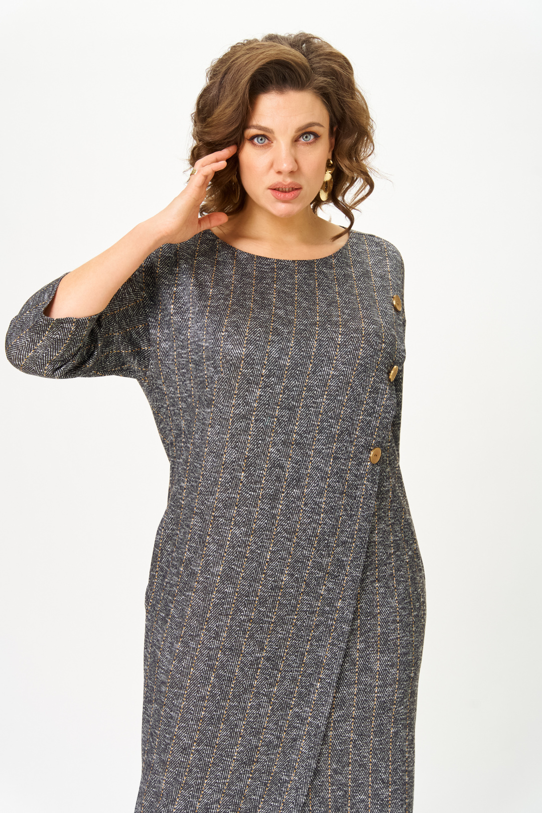 Платье Мишель Шик 2190 серая елочка - фото 3