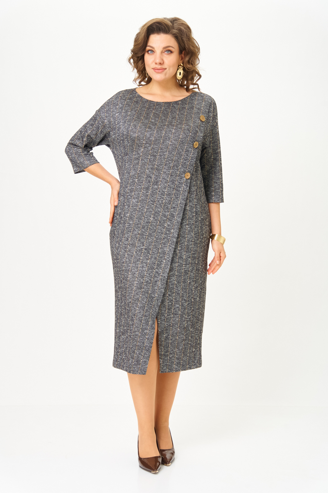 Платье Мишель Шик 2190 серая елочка - фото 5