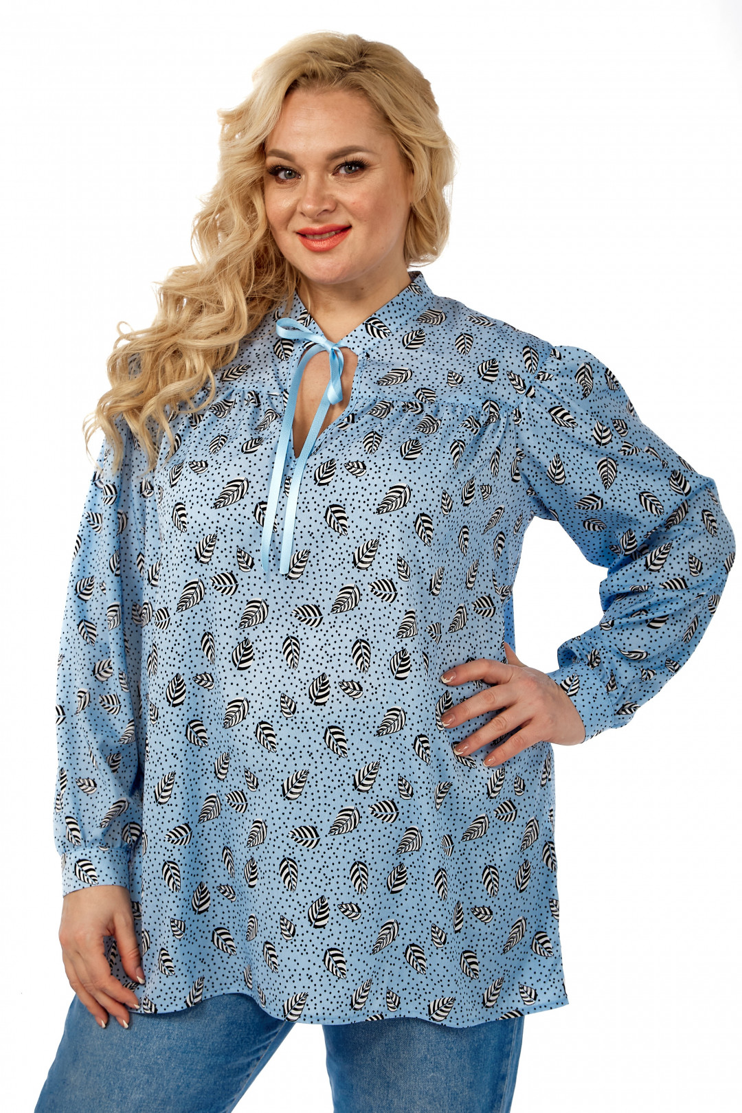 Блузка Мишель Шик 760 голубой - фото 5