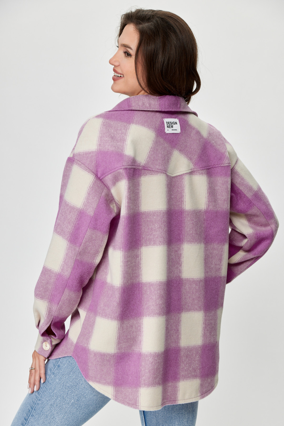 Блузка Мишель Шик 777 розовый, клетка - фото 5