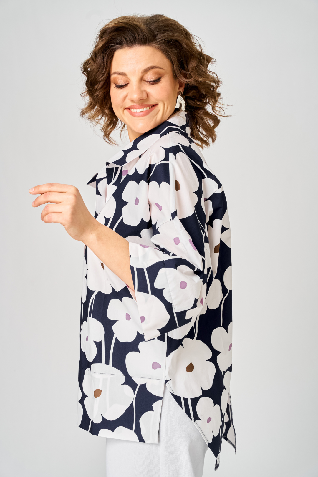 Блуза Мишель Шик 786-1 цветы - фото 3