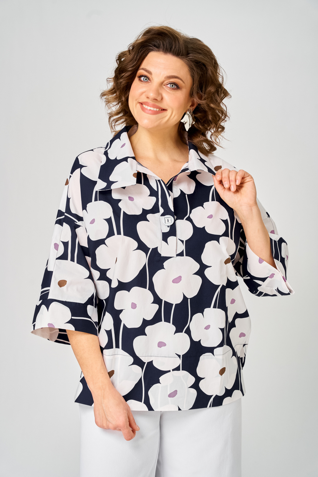 Блуза Мишель Шик 786-1 цветы - фото 6