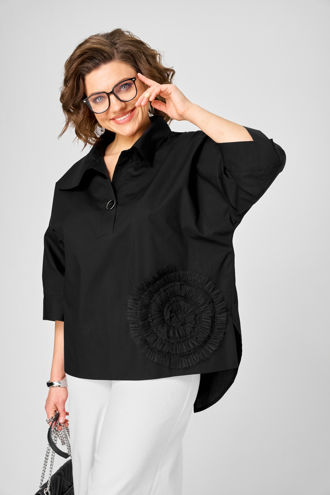 Блузка Мишель Шик 786 черный - фото 1