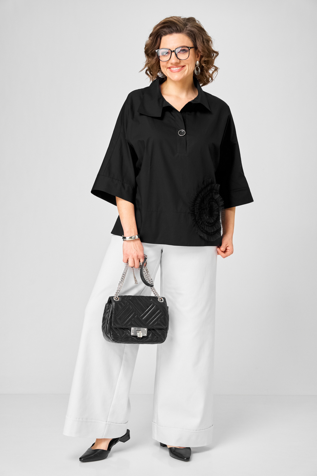 Блузка Мишель Шик 786 черный - фото 3