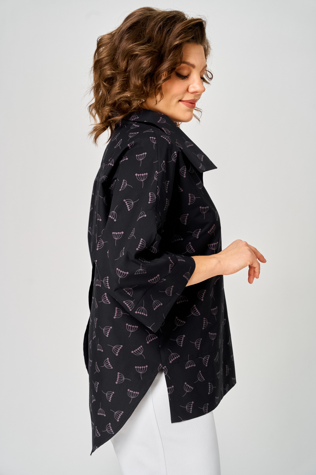 Блуза Мишель Шик 786 черный + зонтик - фото 3