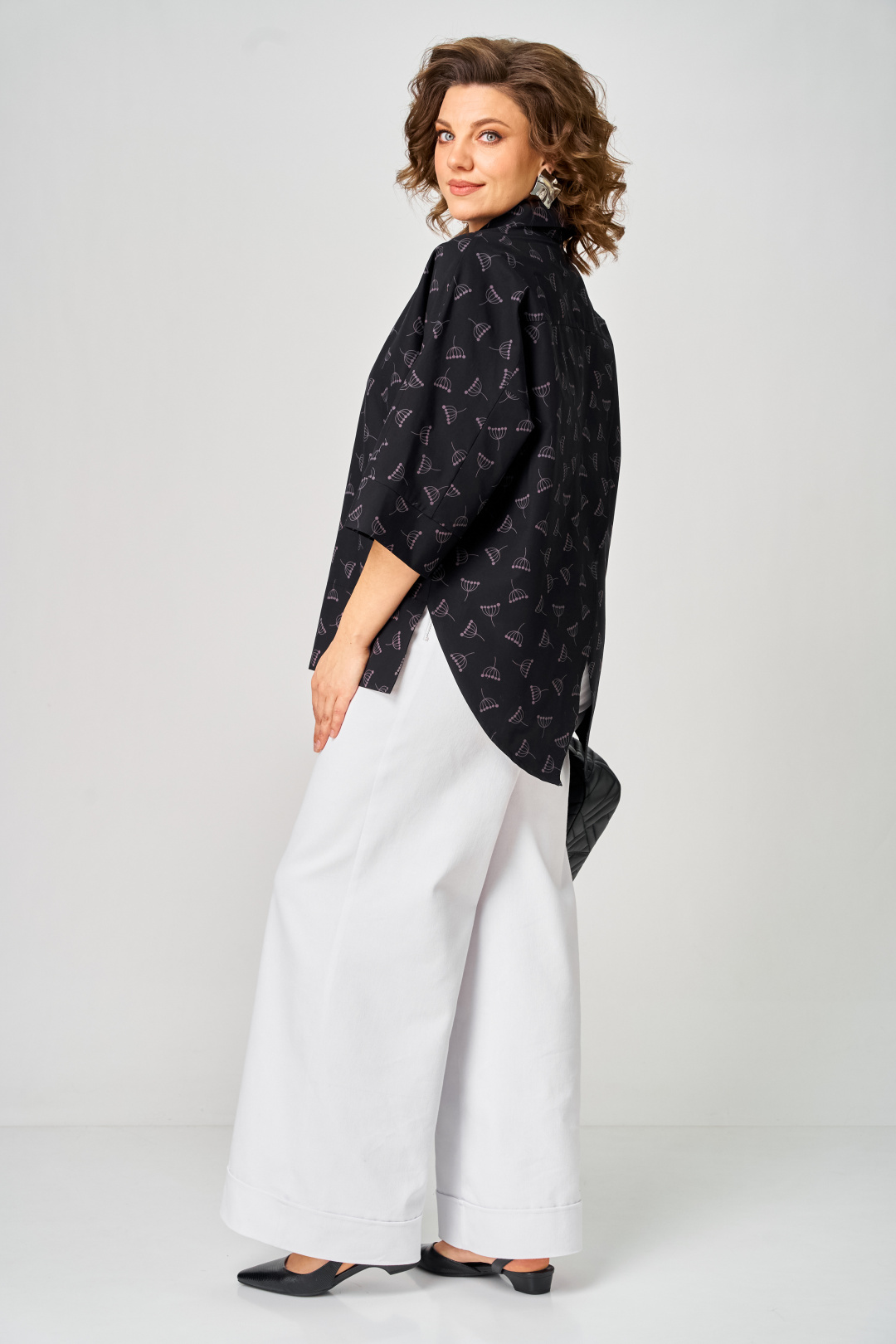 Блуза Мишель Шик 786 черный + зонтик - фото 4