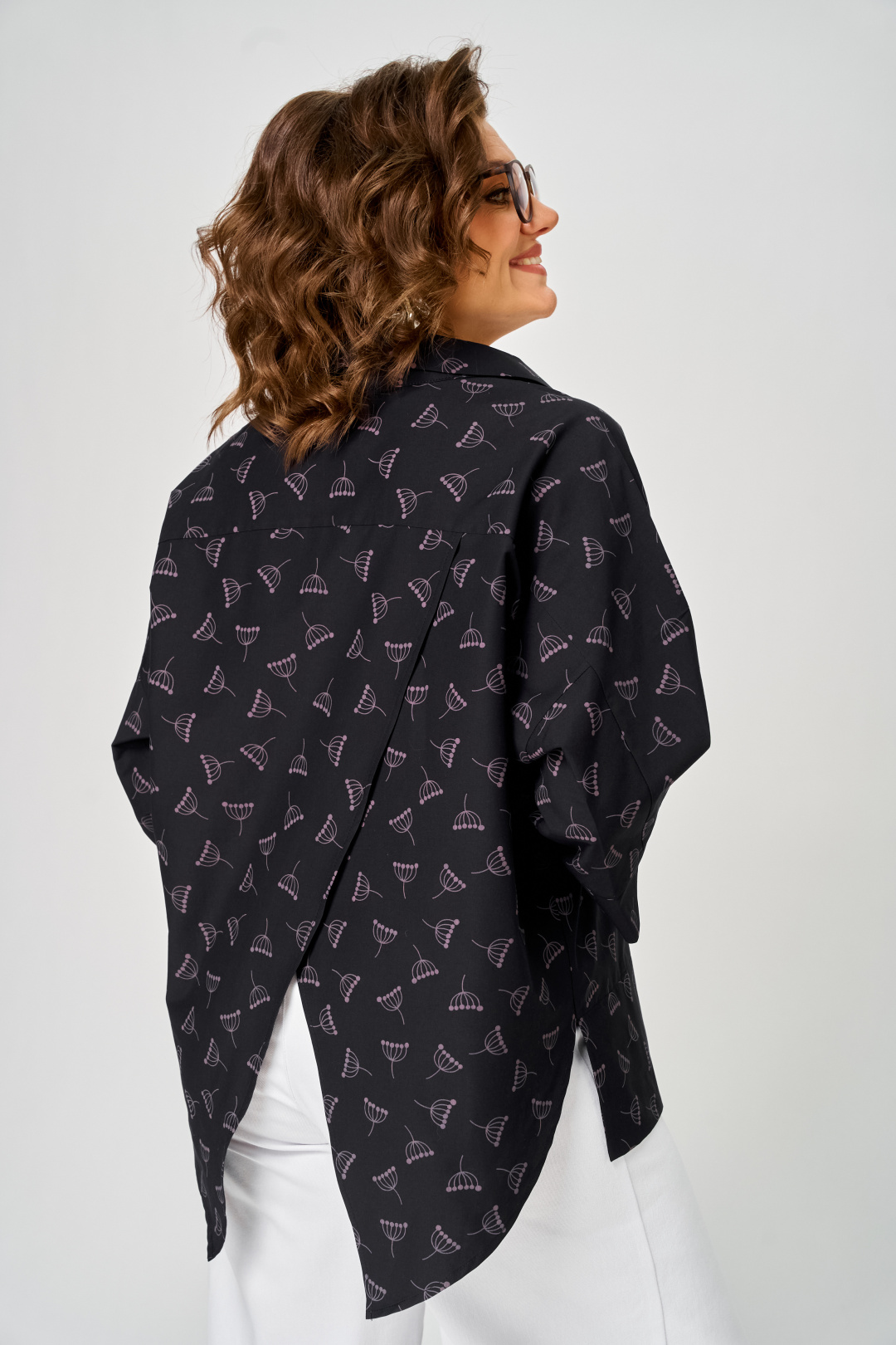 Блуза Мишель Шик 786 черный + зонтик - фото 5