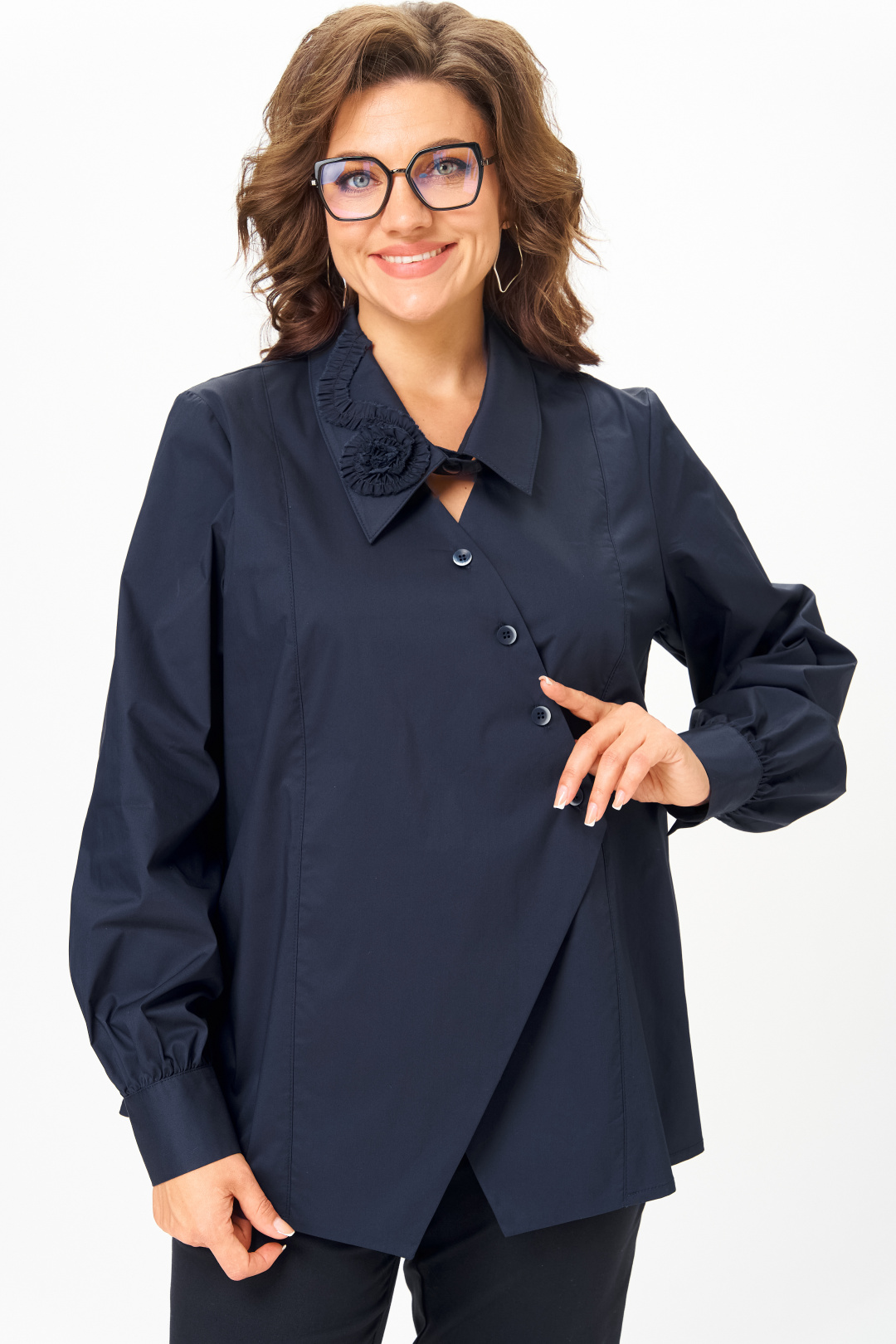 Блуза Мишель Шик 789 дымчато-синий - фото 2