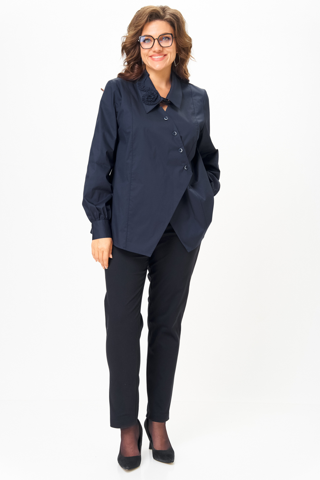 Блуза Мишель Шик 789 дымчато-синий - фото 6