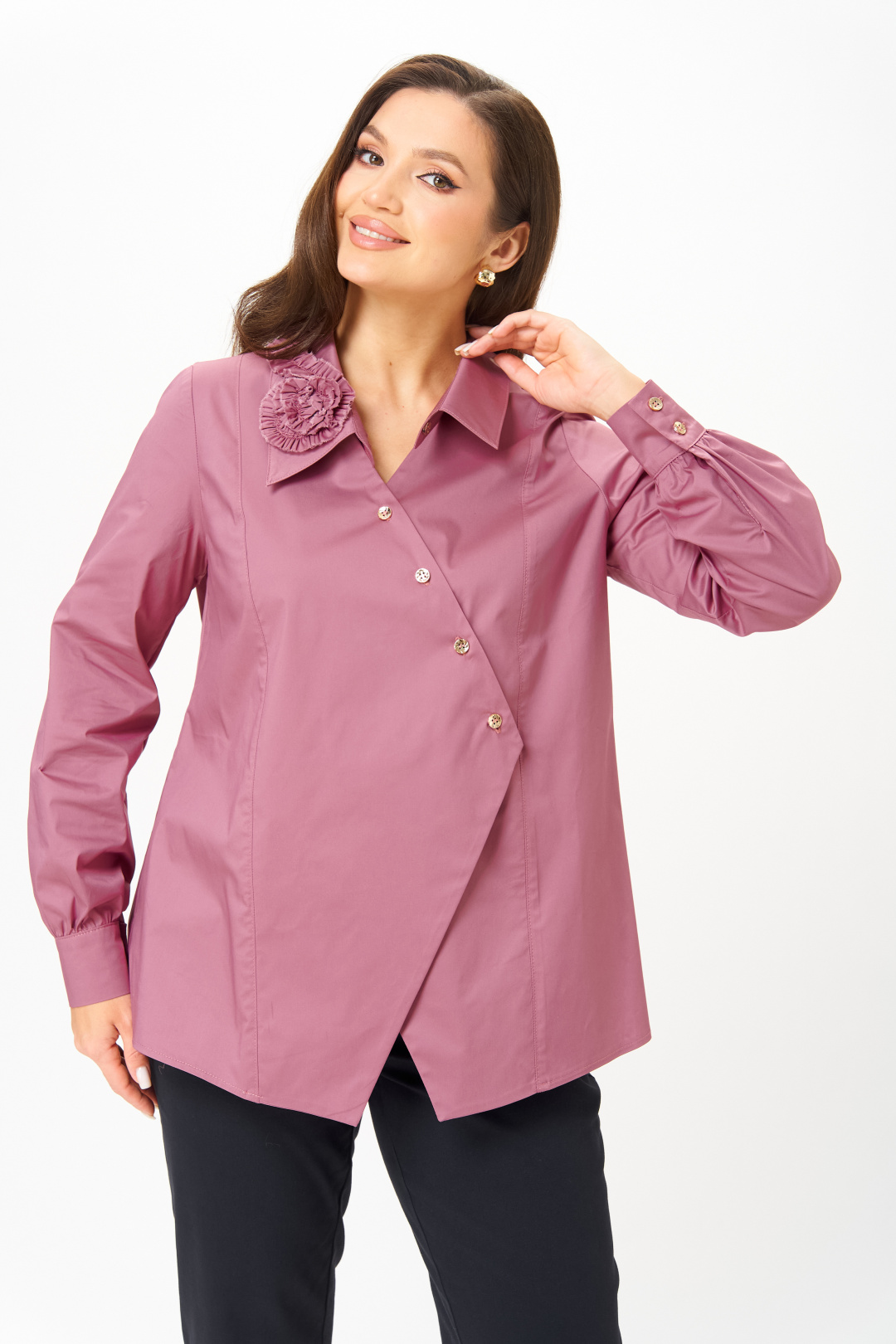 Блузка Мишель Шик 789 пепельная розы - фото 6