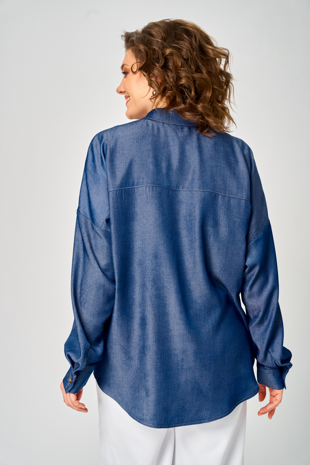 Блуза Мишель Шик 797 легкий деним - фото 5