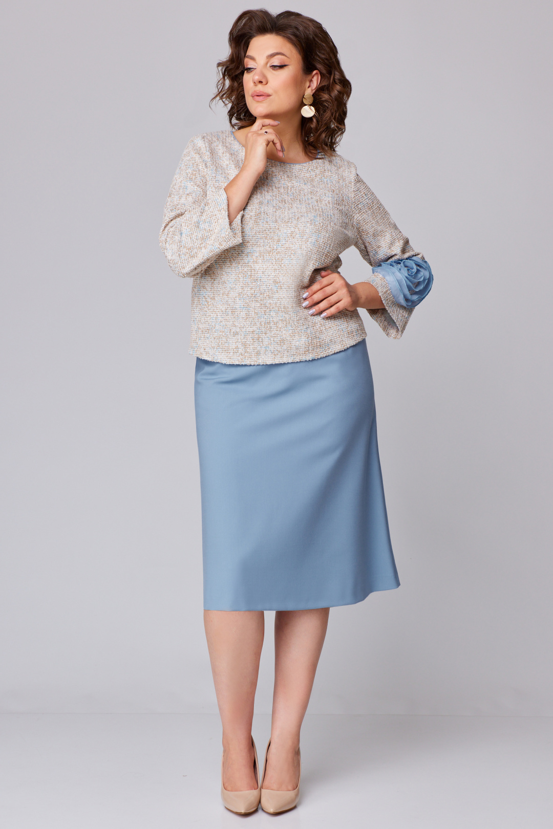 Костюм МишельСтиль 1210-1 бежево-голубой