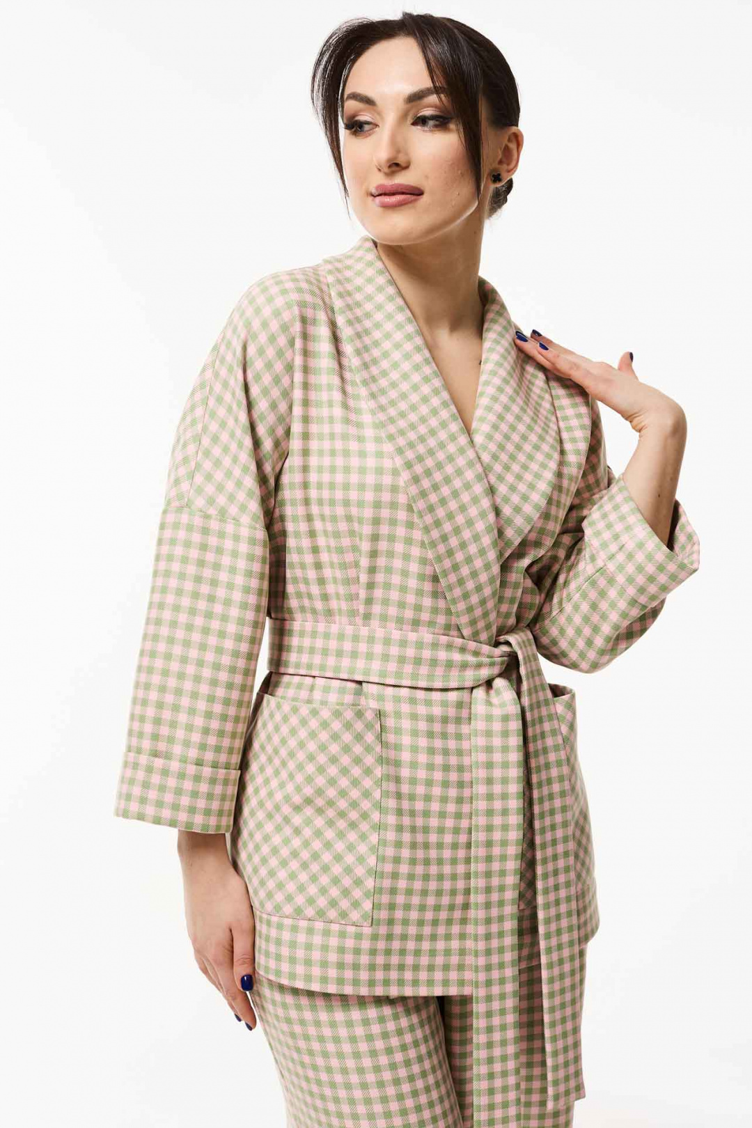 Костюм MisLana 1054 беж-розовый-зеленый - фото 2