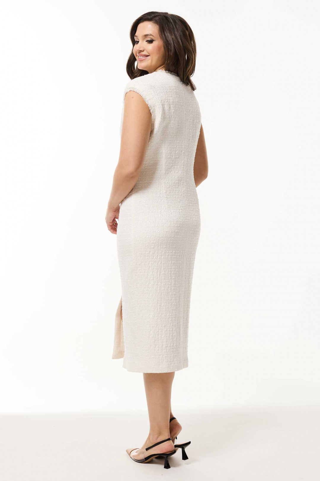 Платье MisLana 1073 белый с кремовым - фото 2