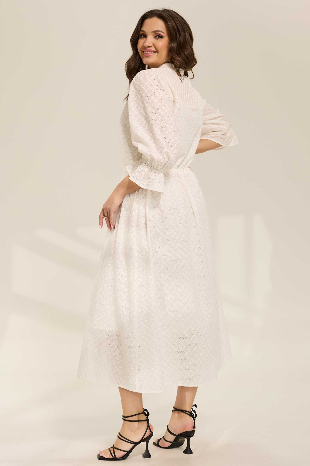 Платье MisLana 1092 молочный - фото 2