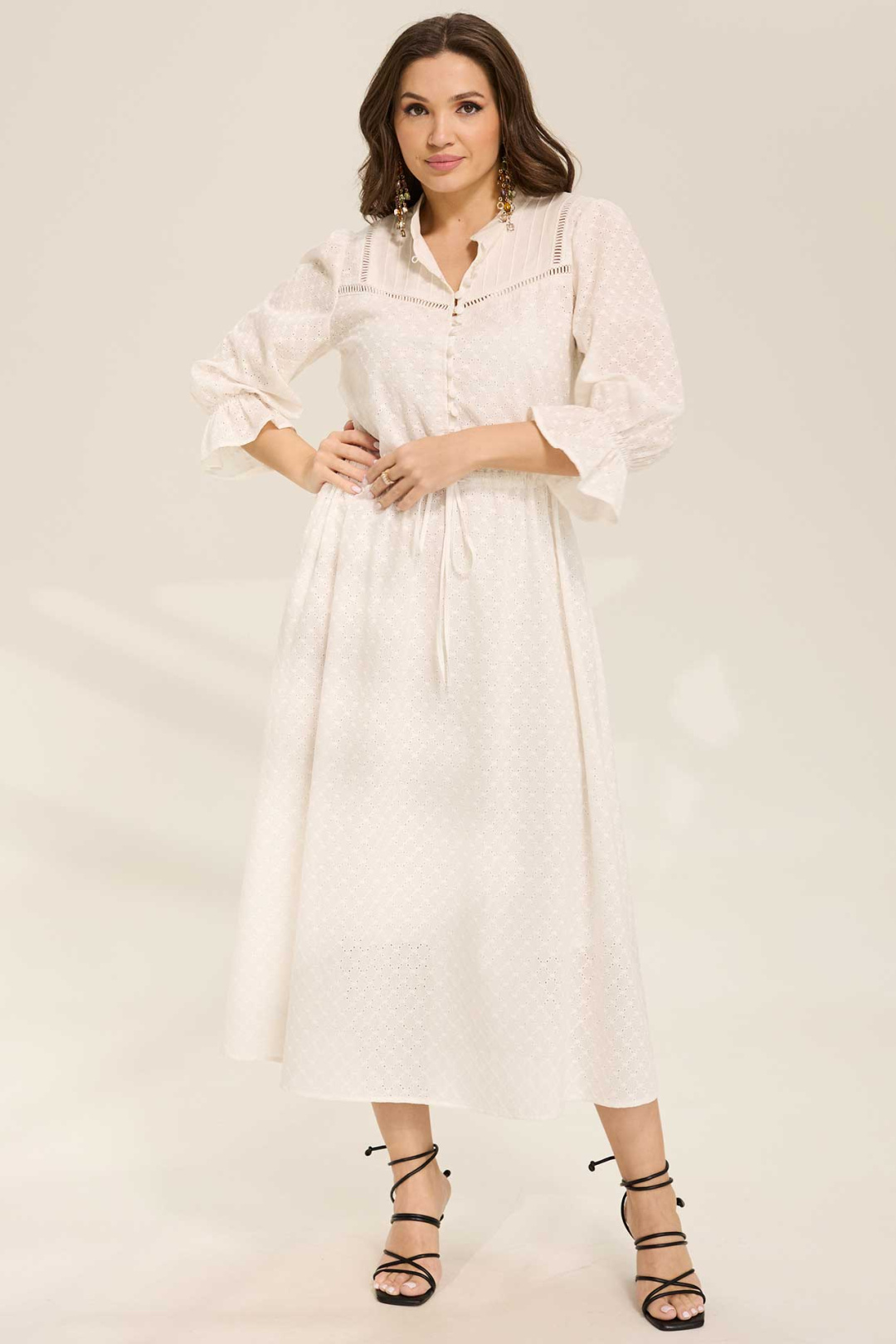 Платье MisLana 1092 молочный - фото 3