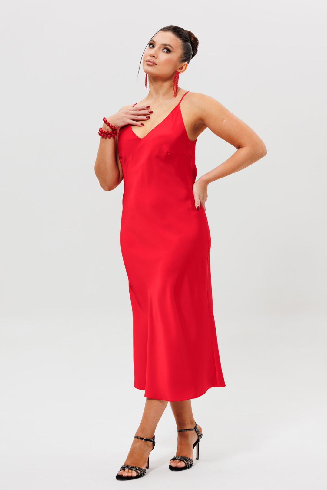 Платье MisLana 1158 красный - фото 2