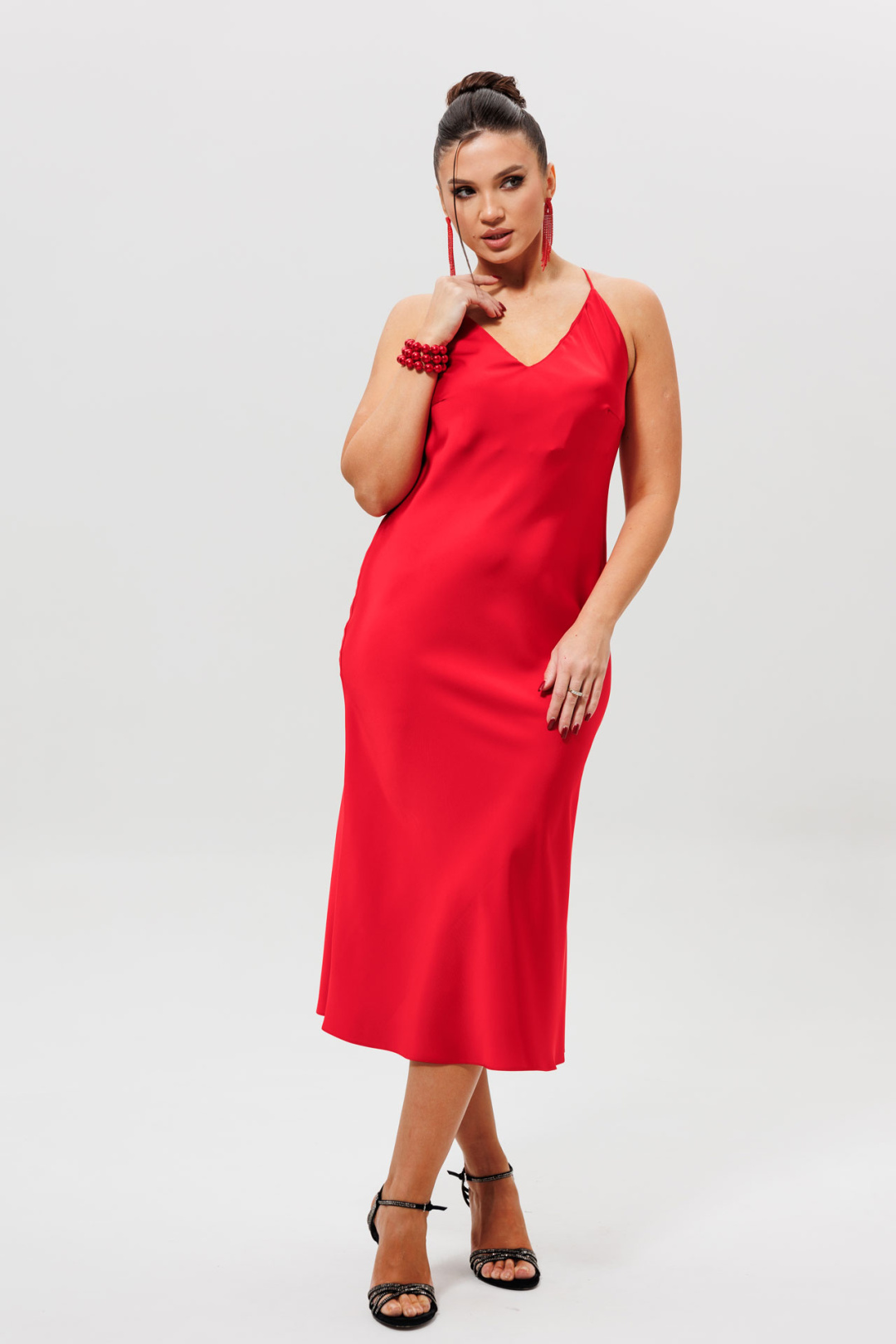 Платье MisLana 1158 красный - фото 4