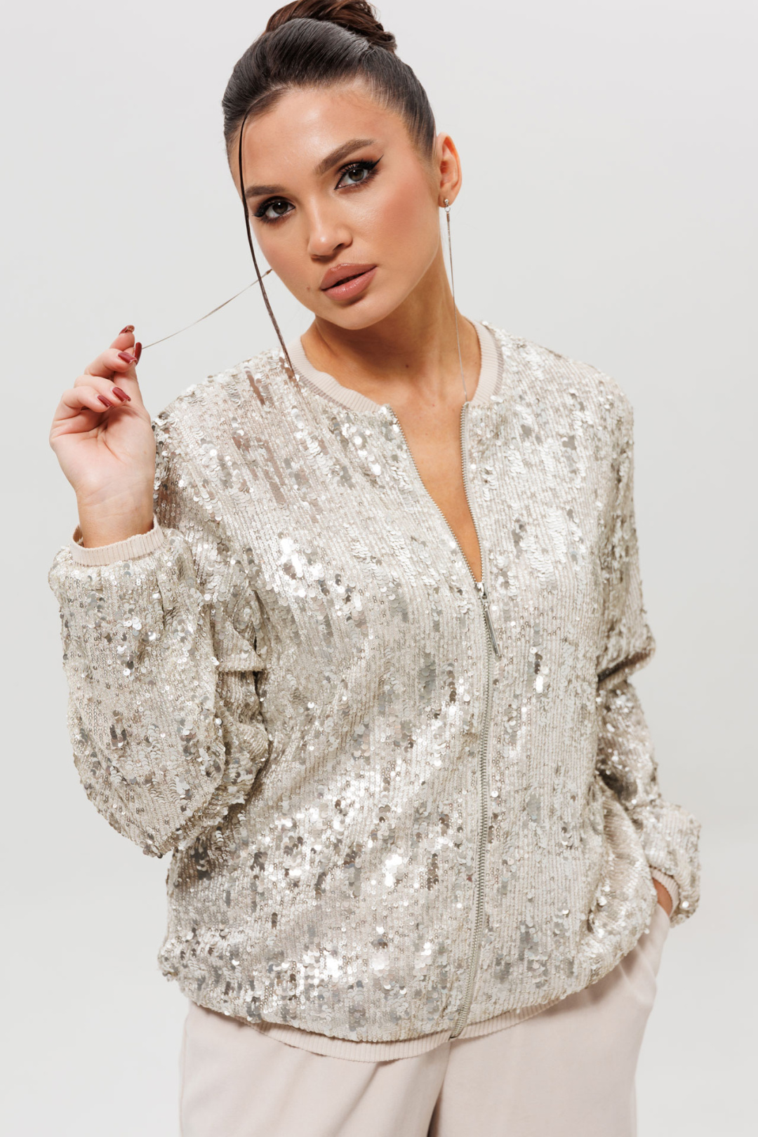 Жакет MisLana 1279 серебро