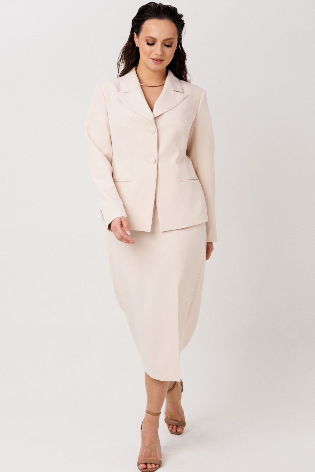 Костюм MisLana 1296 бежевый - фото 2