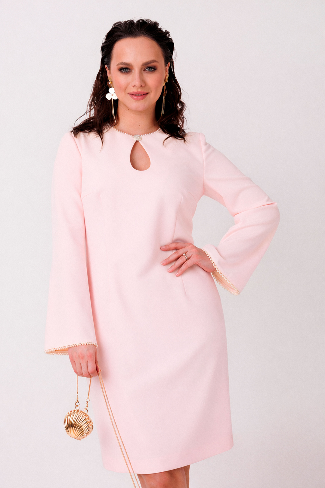 Платье MisLana 1304 розовый - фото 4