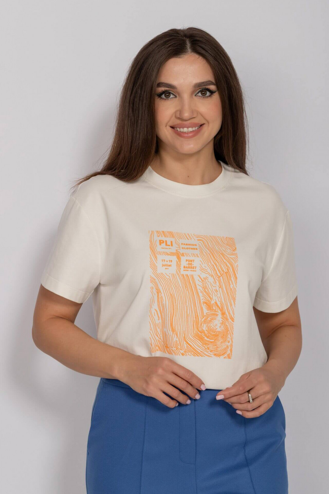 Футболка MisLana С834 молоко - фото 1