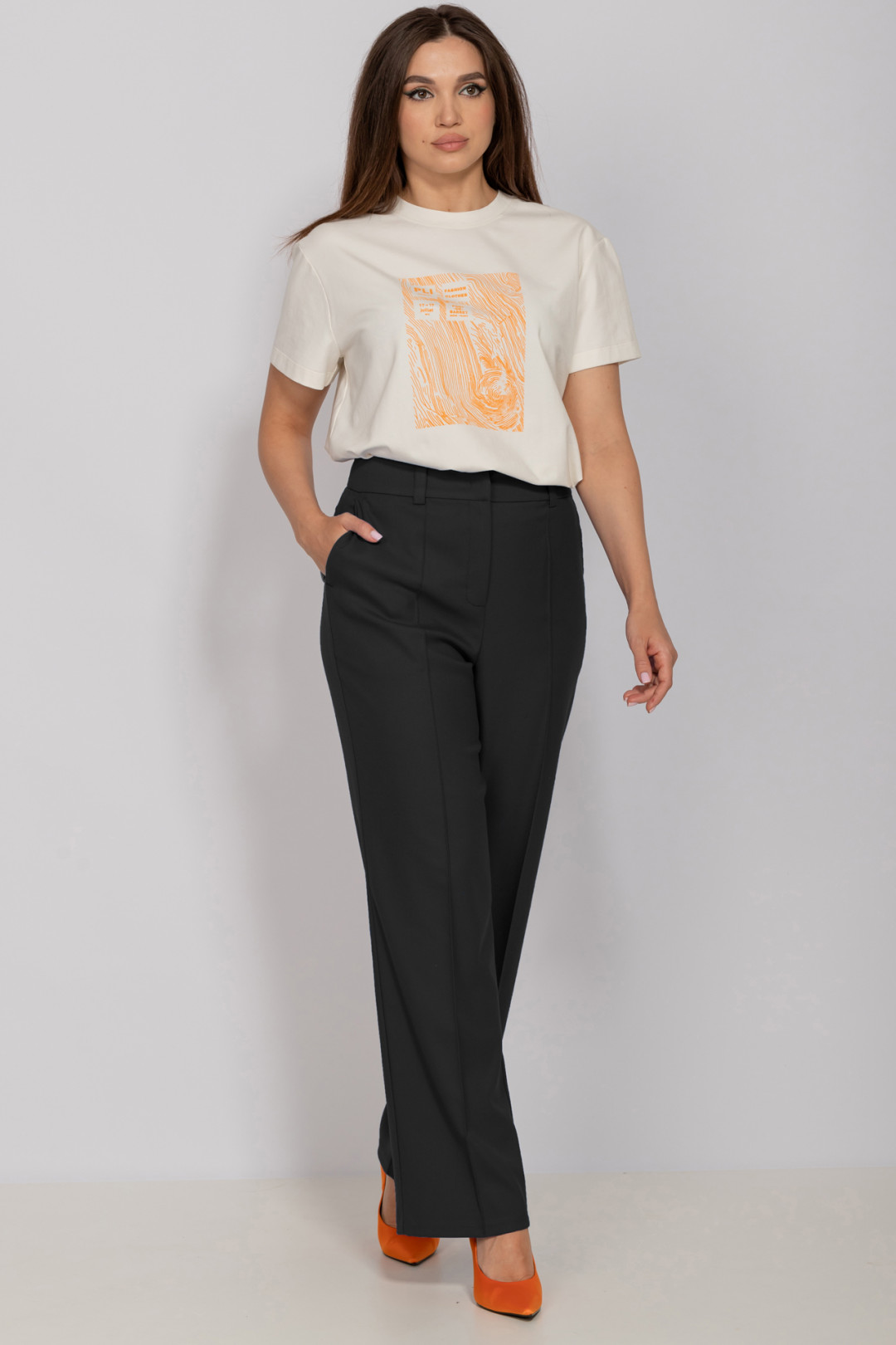 Футболка MisLana С834 молоко - фото 6