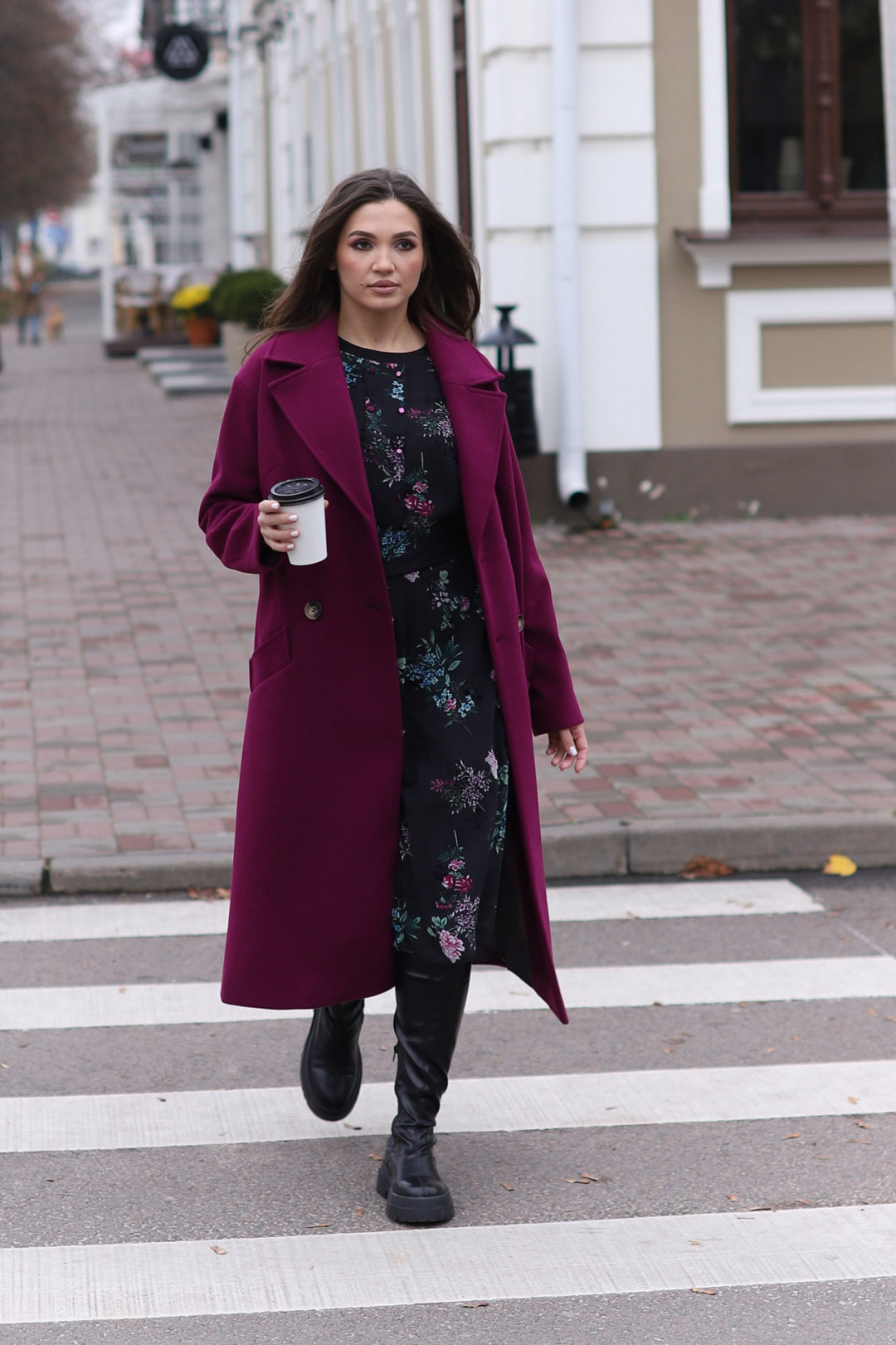 Пальто MisLana С855/1 бордо - фото 2