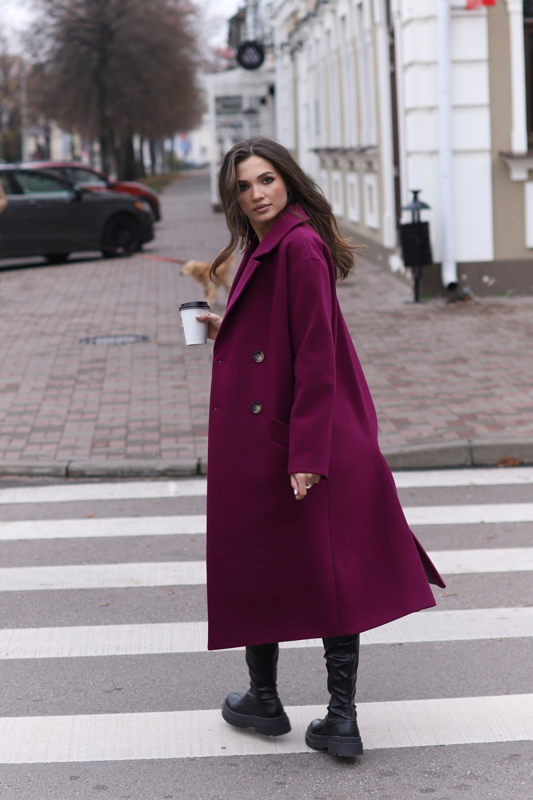 Пальто MisLana С855/1 бордо - фото 5