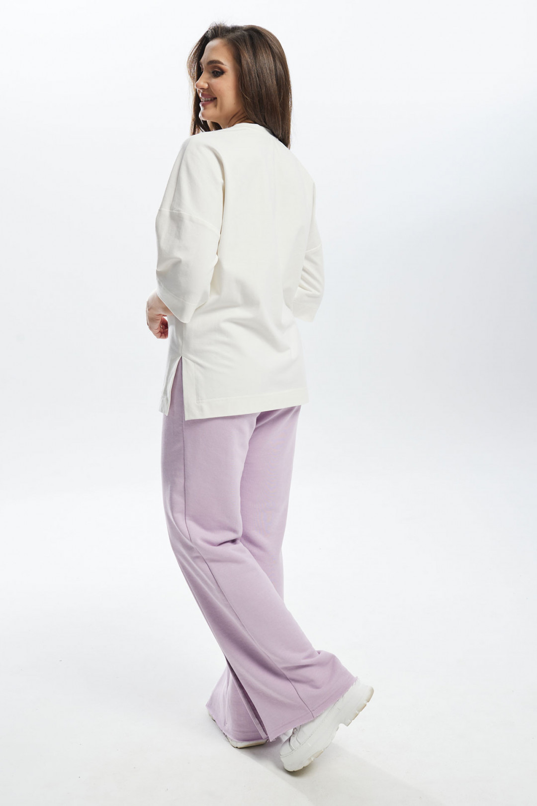 Костюм MisLana С896 белый+ лиловый - фото 3