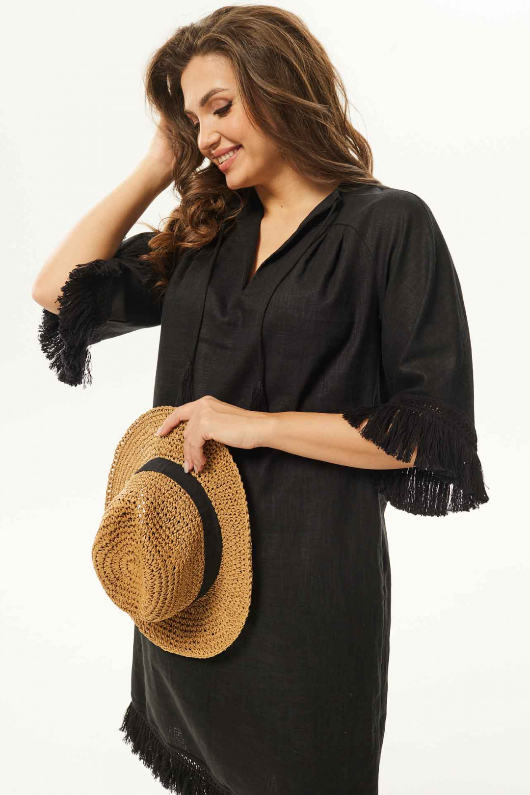 Платье MisLana С938 черный - фото 5