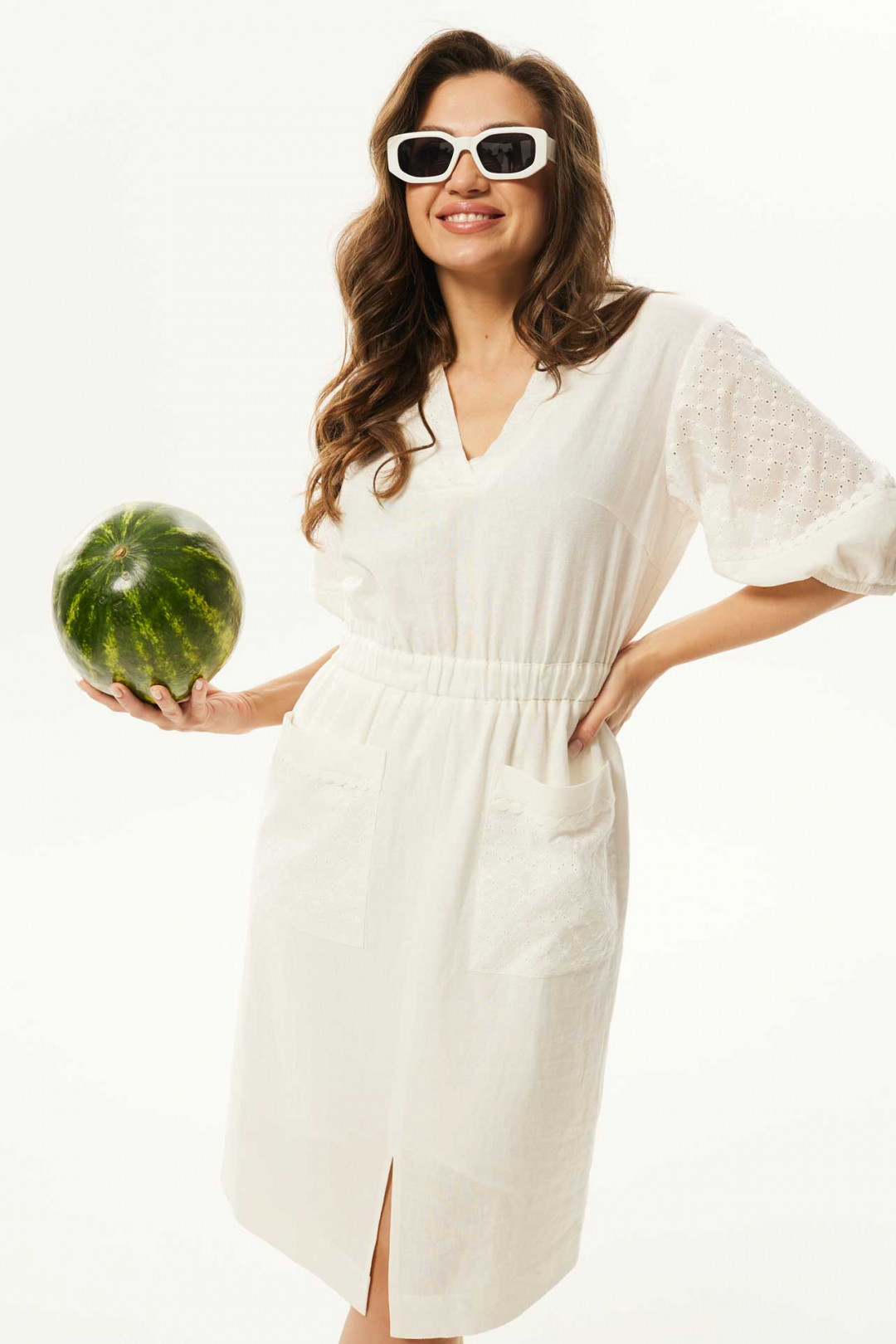 Платье MisLana С939 молоко - фото 4