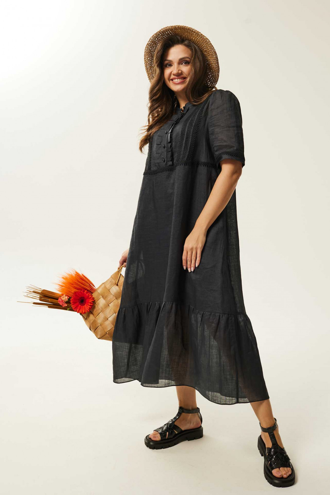 Платье MisLana С941 черный - фото 1