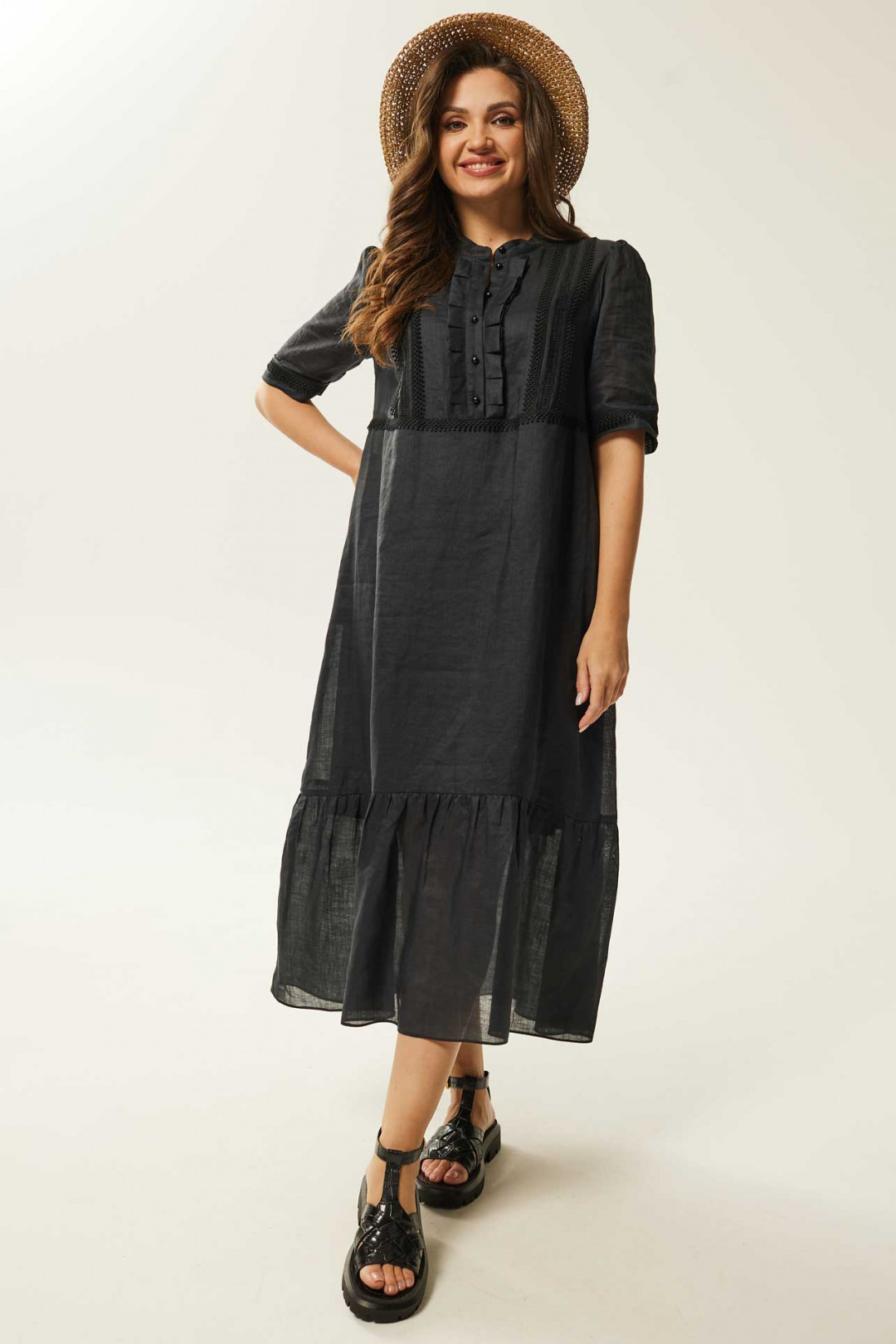 Платье MisLana С941 черный - фото 4