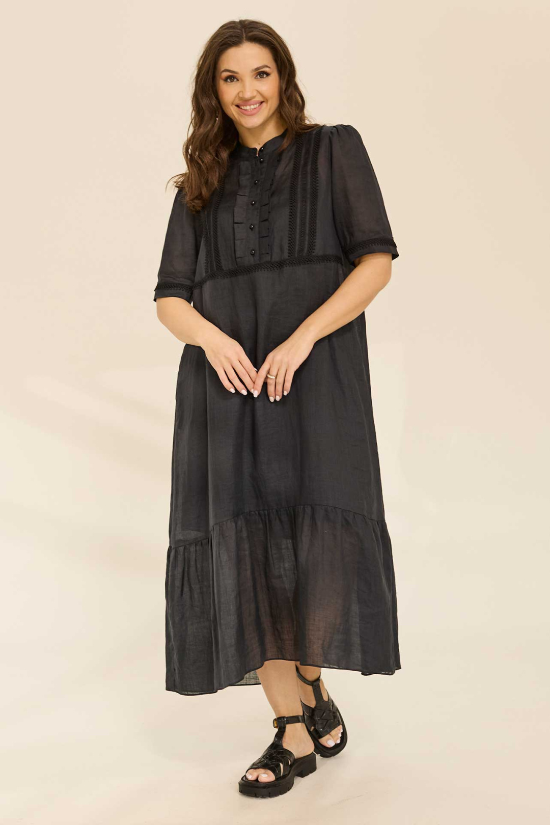 Платье MisLana С941 черный - фото 5