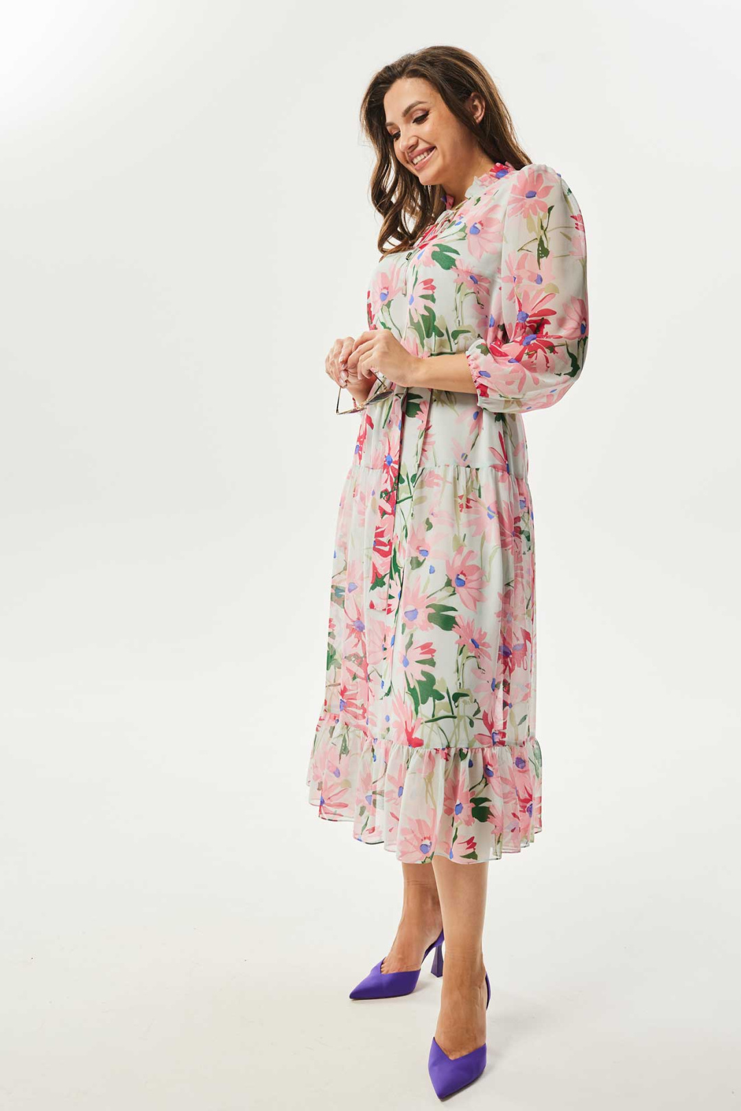 Платье MisLana С951 розовый - фото 4