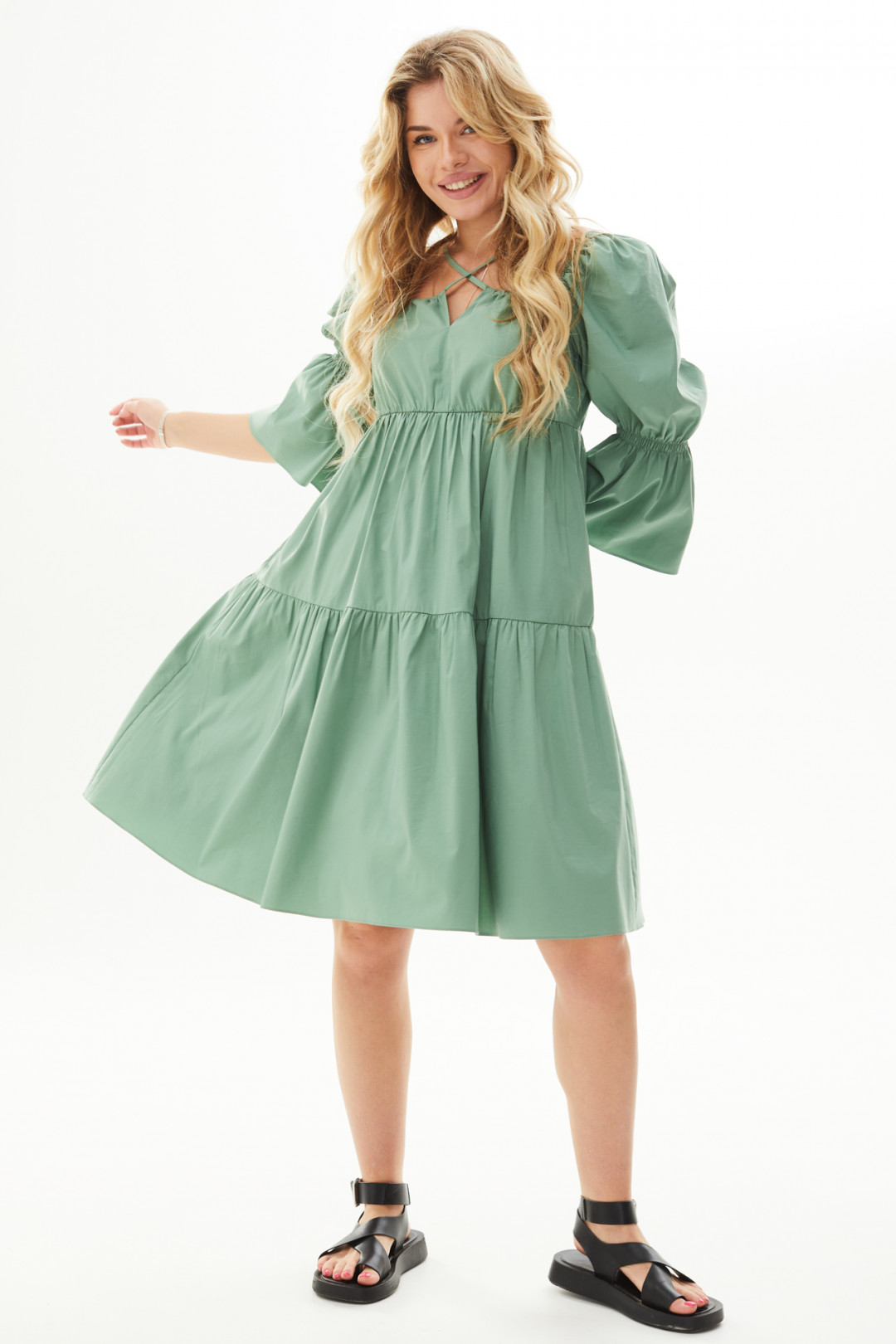 Платье MisLana С963 бирюза - фото 1