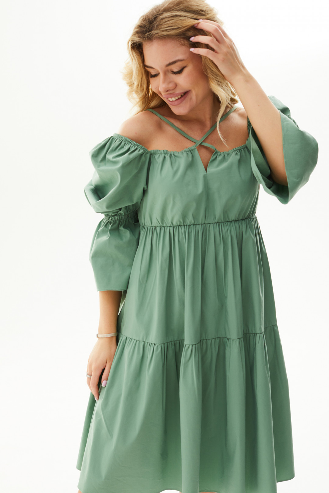 Платье MisLana С963 бирюза - фото 3