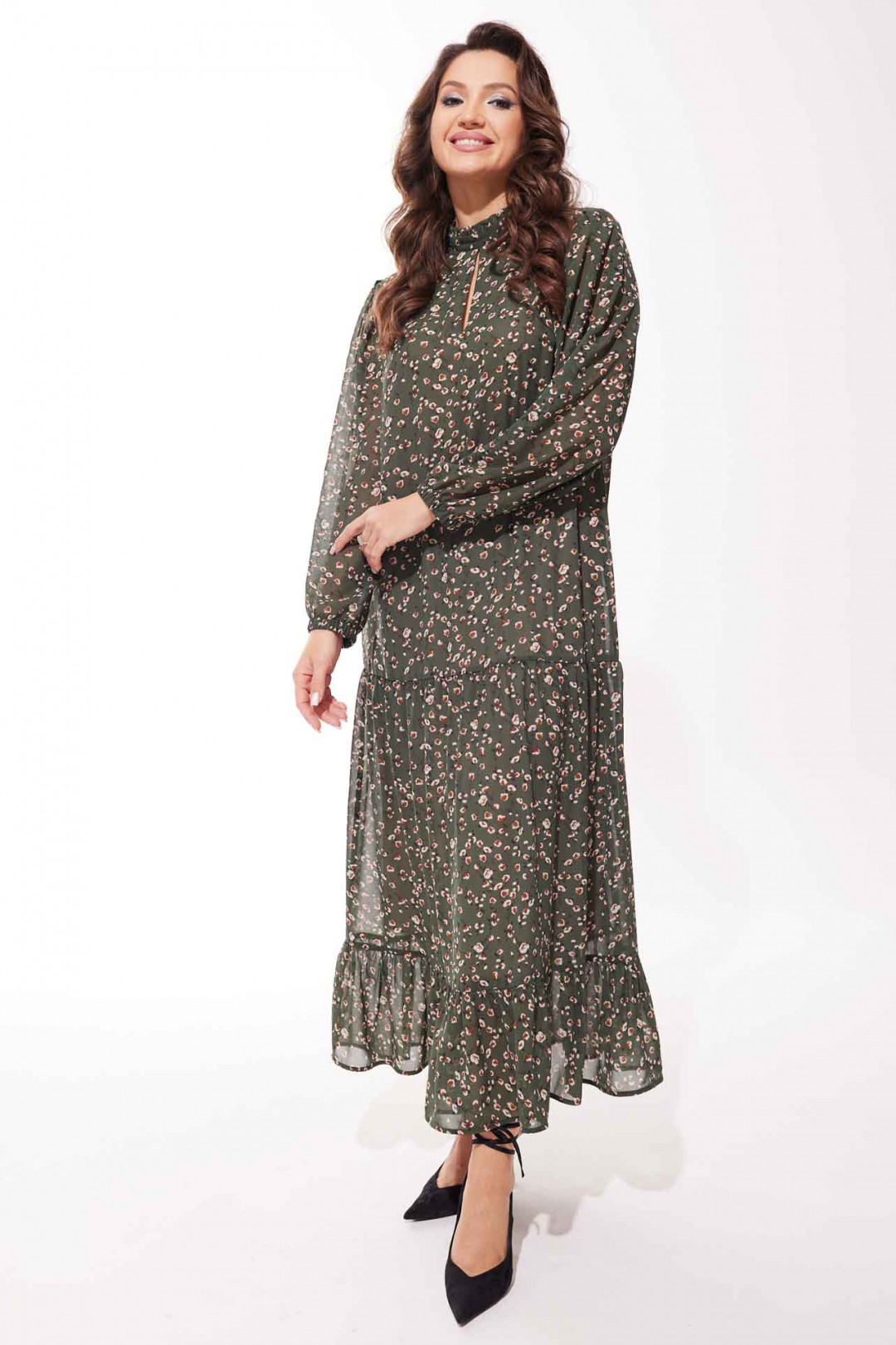 Платье MisLana С973 оливка - фото 2