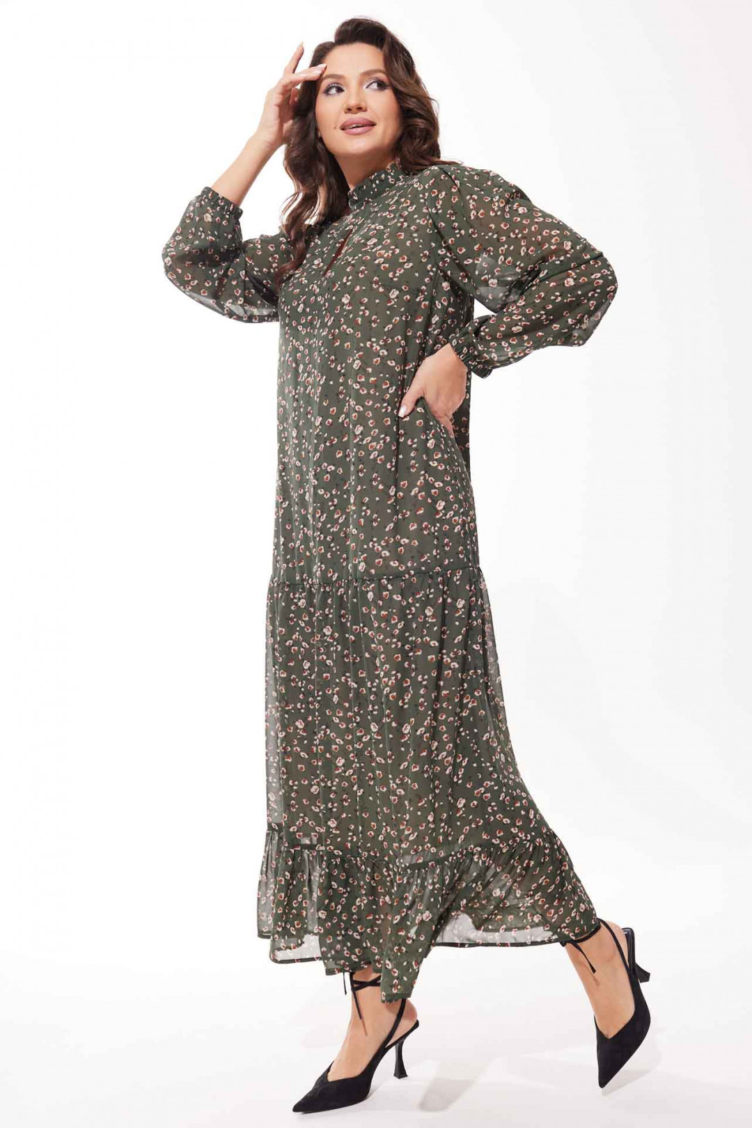 Платье MisLana С973 оливка - фото 3