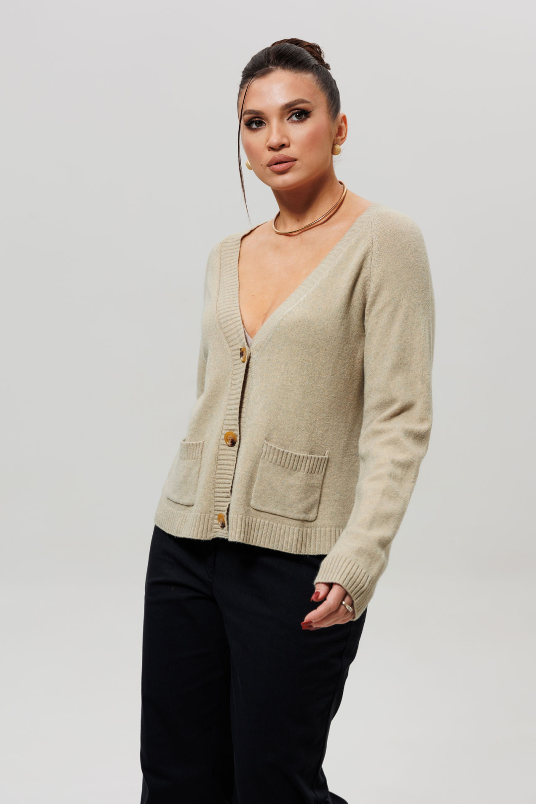 Кардиган MisLana т103 светлая оливка - фото 2