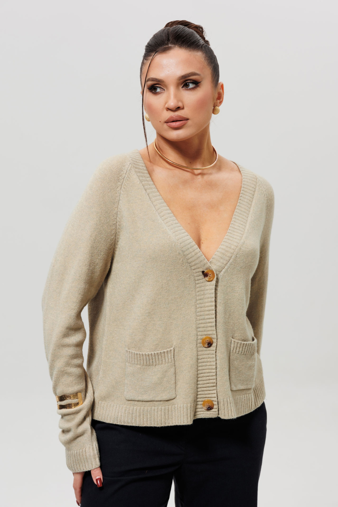 Кардиган MisLana т103 светлая оливка - фото 3