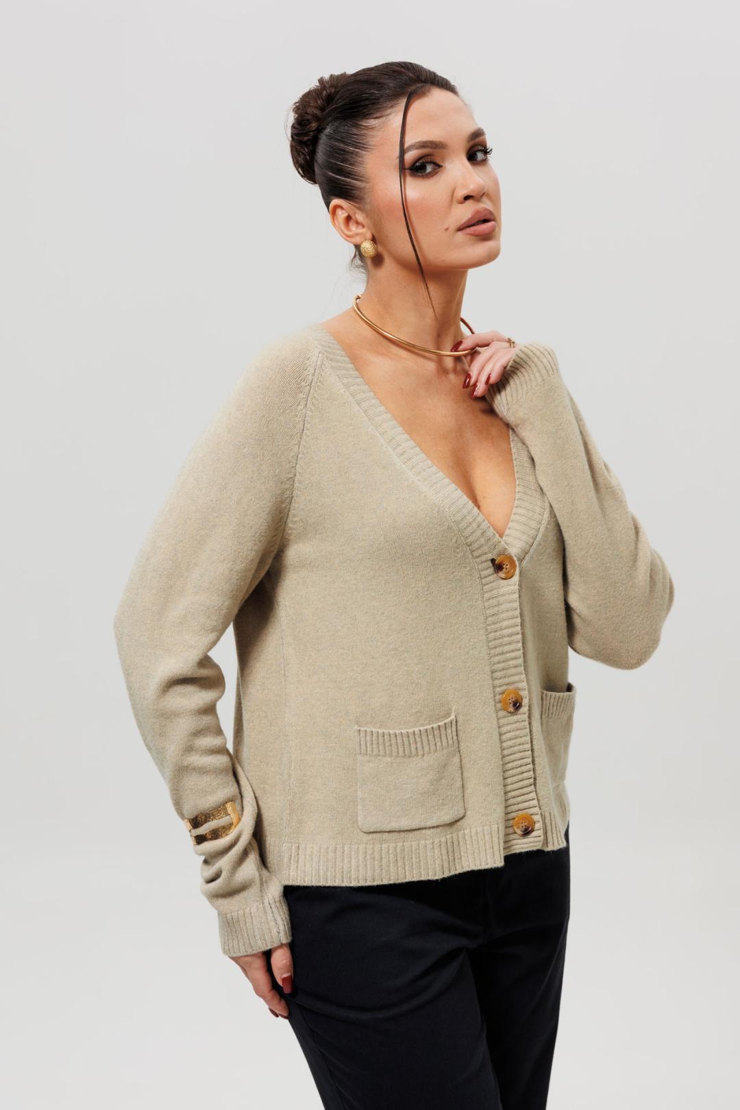 Кардиган MisLana т103 светлая оливка - фото 4